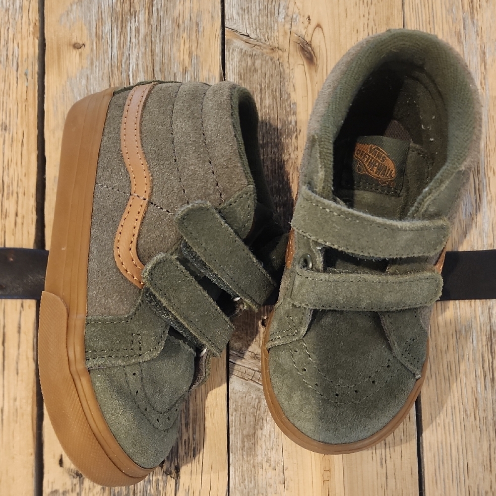 Vans Kids Olive Green Suede Sneakers